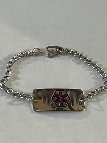 - Medical Alert ID Bracelet Diabetic Engraved Bracelet New Free Shipping - Picture 2 of 8