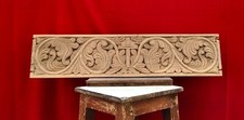 Jesus Cross Crucifix Teak Wooden Panel Antique Wall Floral Hand Carved Vintage
