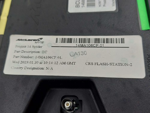 2019 MCLAREN 720S SPIDER BCU BODY CONTROL MODULE 14M0658CP *DAMAGED TAB* - Picture 9 of 10