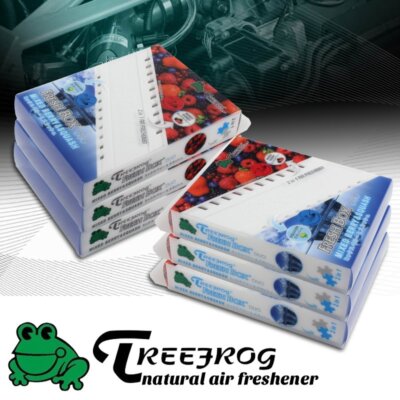 6PK TREE FROG BERRY+SQUASH MIXED NATURAL EXTREME CAR AIR FRESHENER FRESH BOX