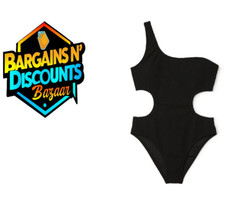 Victoria's Secret One Piece Swimsuit Women's S Black One-Shoulder Cheeky Cutout