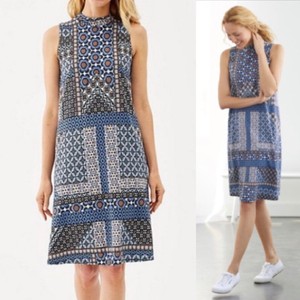 J Jill Dress Womens Size Xs Pima Knit Mock Neck Sleeveless A Line