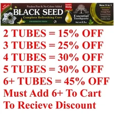 Black Seed Toothpaste With Turmeric Organic Fluoride Free, Vegan, 5 IN 1, 6.5 OZ