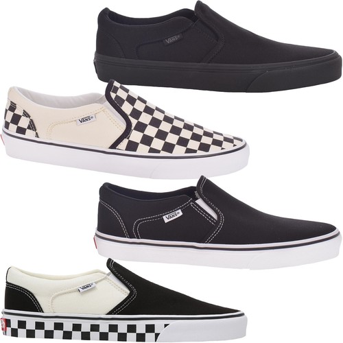 Vans Para Hombre Asher Lona Informal Sin Cordones Plimsolls Zapatos de Entrenador - Imagen 1 de 21