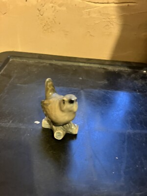 Vintage Bing & Grondahl B&G Zaunkönig Vogel Figur #1853 - Dänemark - beschädigter Schnabel