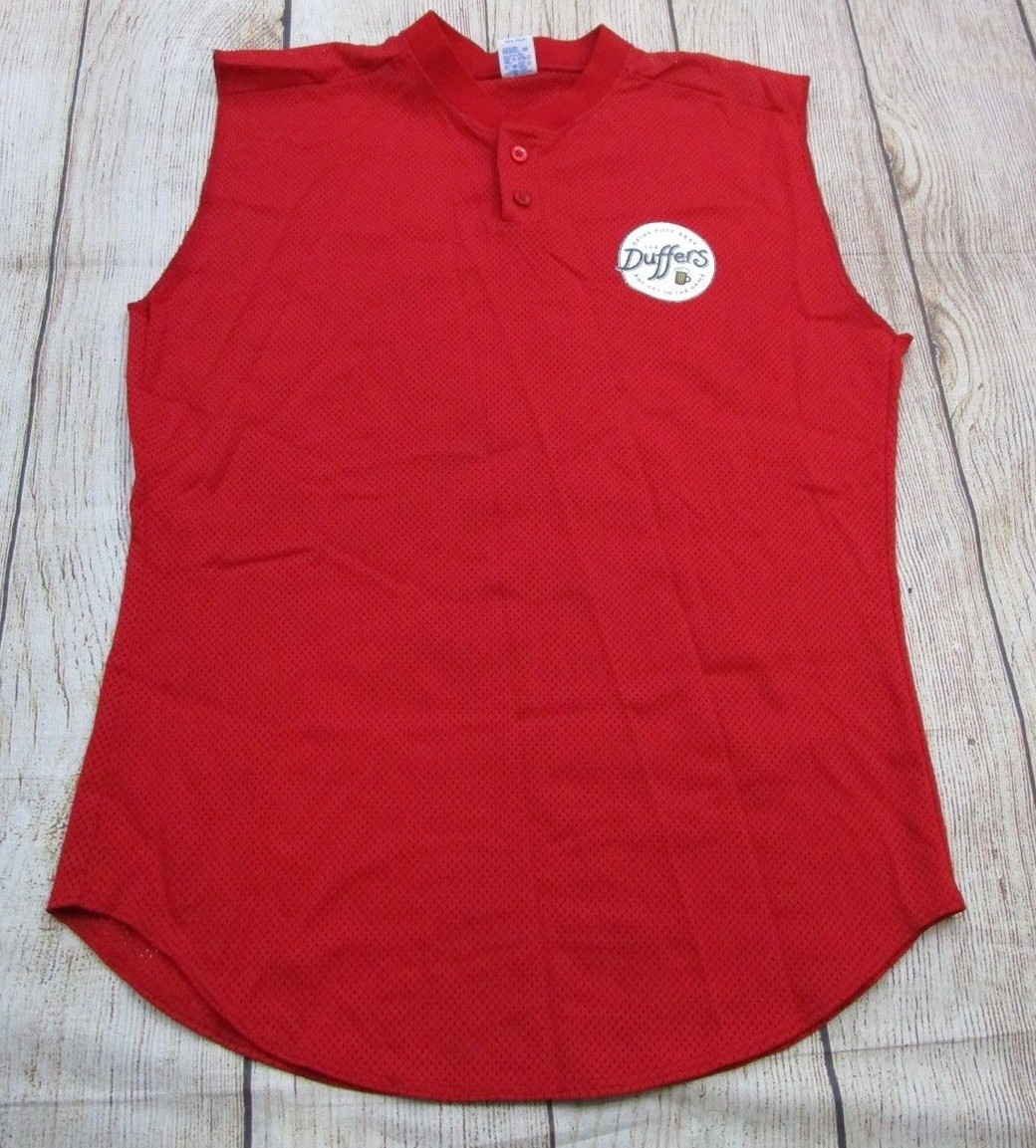 RARE VTG MADE IN USA Russell Duffers Duff Beer Simpsons Mesh Jersey size Large
