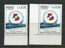PERU 1992, EDUCATION: OUR LADY OF GUADALUPE COLLEGE 150TH ANNIV. Sc 1016 x 2 MNH