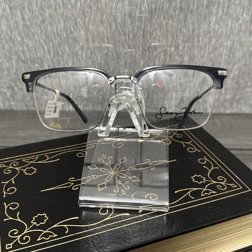 New Sean John SJO 5151 001 Black Gun Eyeglass Frames 53 18 145
