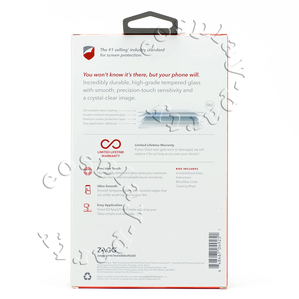 Протектор экрана Zagg невидимый экран четкость HD прозрачное закаленное стекло для LG G5 - Изображение 2 из 2