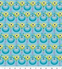 Ladies scrub hat movie monsters, aqua Vashon style elastic in back