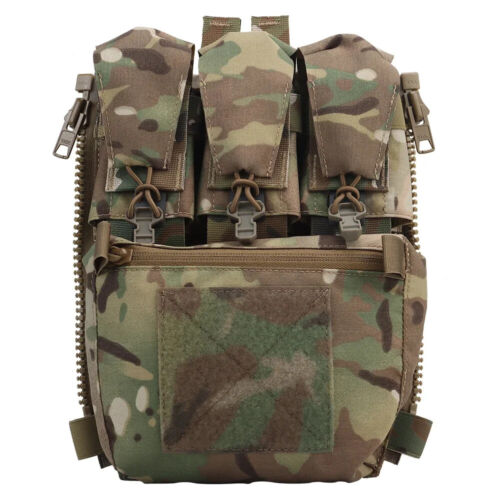 Tactical Back Panel Pouch Zip-on Multi-fit Plate Carrier Assault Hunting Vest - Picture 21 of 22