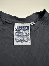 Jungmaven Hemp / Organic Cotton Short Sleeve Shirt Size M Blue Steel Washed