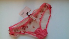 AGENT PROVOCATEUR RARE CUPID RED/PINK BRIEF SIZE 2 SMALL UK 8 BNWT