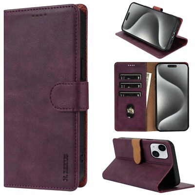 Leather Card Wallet Phone Case For iPhone 11 12 13 14 15 16 Pro Max 7 8 16E XR