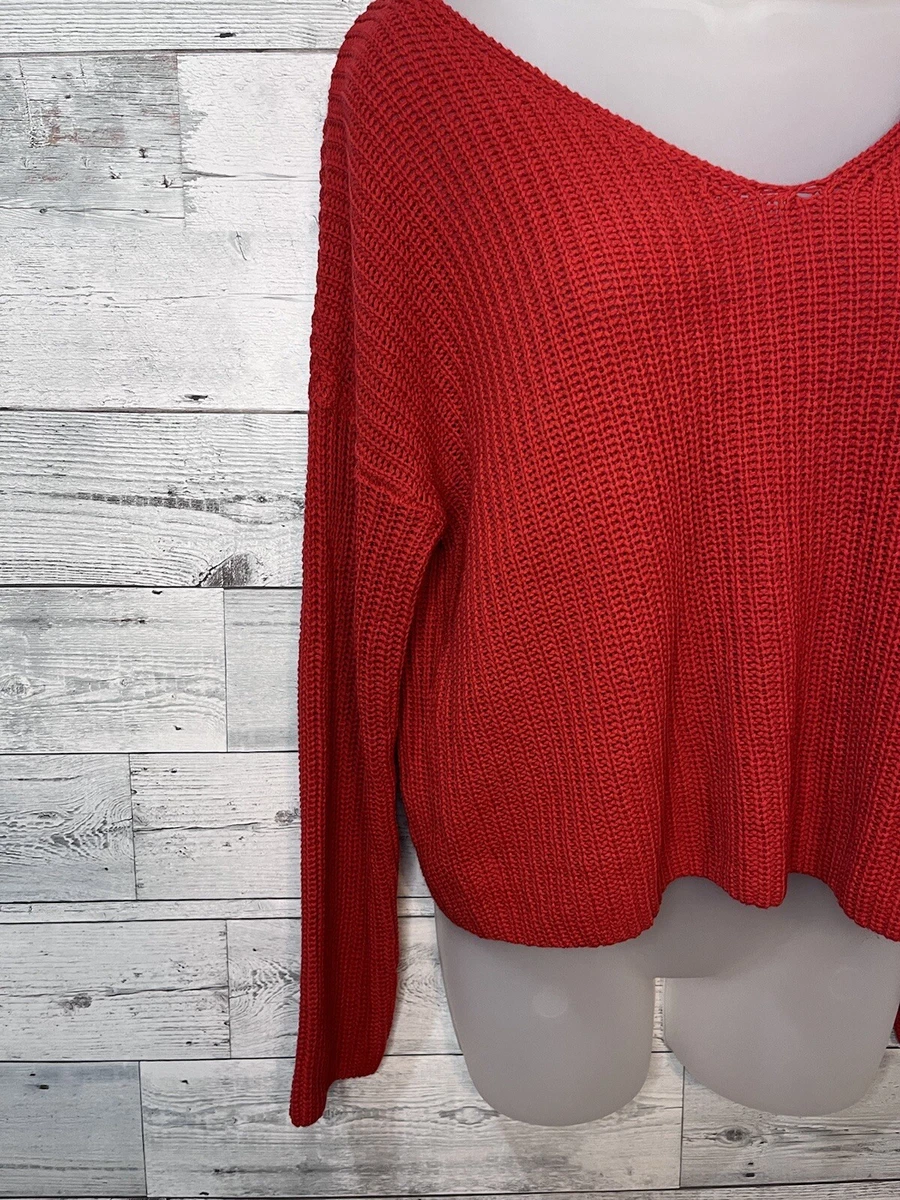 Red slouchy sweater clearance