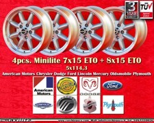 4 cerchi Minilite 7x15 + 8x15 Buick Chrysler Dodge Ford Lincoln Mercury wheels