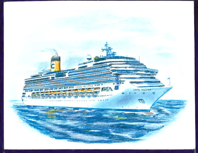 Original Art Work ... m/s COSTA  PACIFICA ....cruise ship... Costa Cruises..2009
