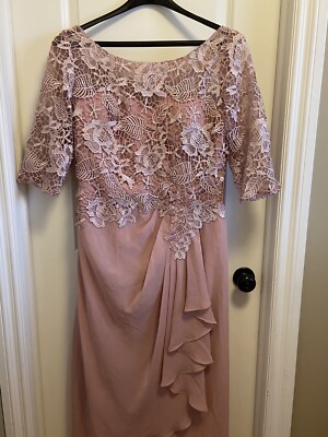 jjs house bridesmaid dress Peach Upper With Detailed Designed Lace Ruffle  Dress | eBay