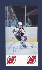 Aaron Broten signed New Jersey Devils vintage team issued hockey postcard