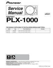 Service Manuel D'Instructions pour Pioneer PLX-1000