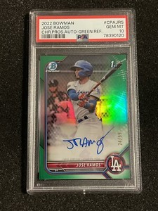 2022 Bowman Chrome 1st Jose Ramos #CPAJRS Green Refractor Auto #24/99 PSA 10