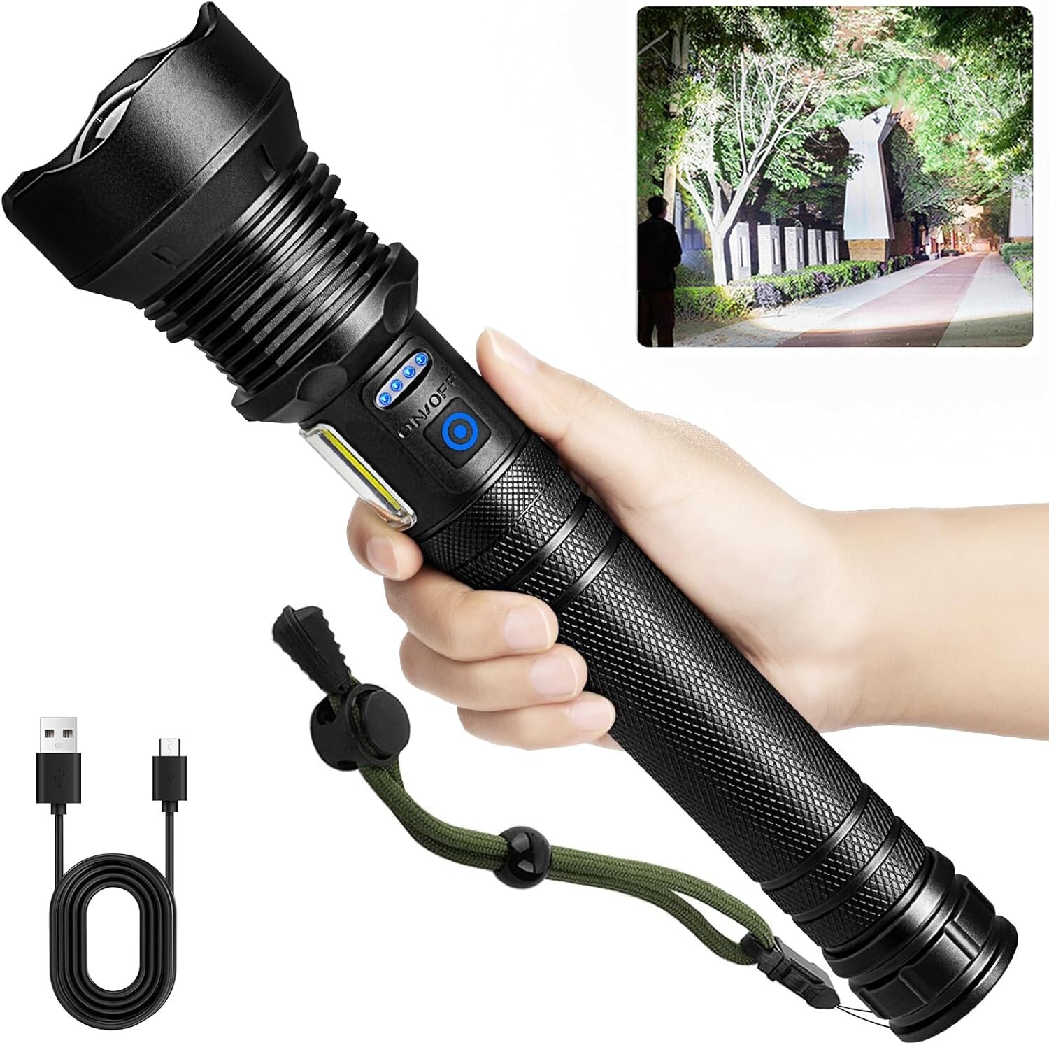 Flashlights High Lumens Rechargeable, 990000 Lumens Super Bright Led Flash Light