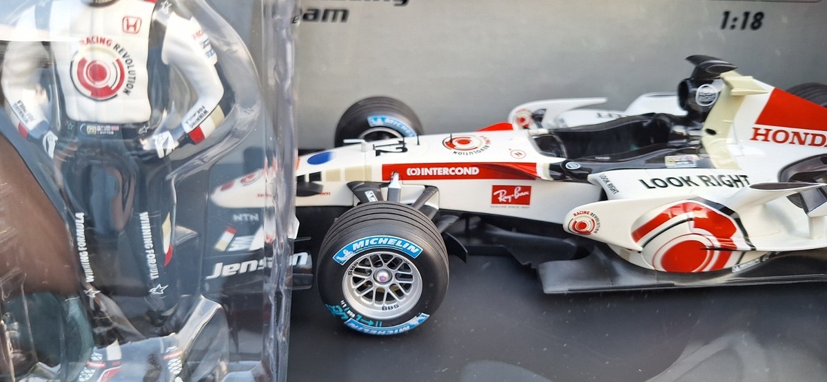 ミニチャンプス 1/18 Honda Racing F1 Team RA106 Diecast Honda Racing F1 Team RA106/BAR007 - Barrichello 2006