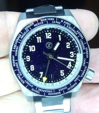 NOS Zelos Thresher GMT 41mm Aventurine Limited Edition Automatic Watch Full Kit