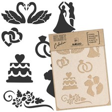 NAKLEO Painting Stencil for Crafts A4 8.3” x 11.8”, Wedding Invitati