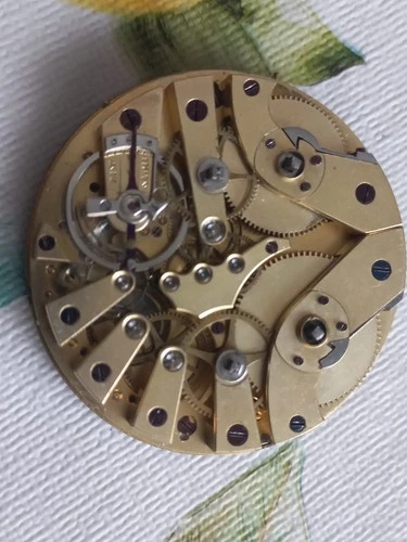 Antique Swiss Captain Pocket Watch Movement Independent Seconds, Breguet Balance