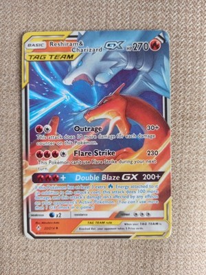   Pokemon Charizard & Reshiram GX 20/214 Sm Tag Team Cosmic Eclipse Holo