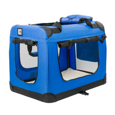 MEDIUM BLUE KCT FABRIC PET CARRIER CRATE KITTEN PUPPY DOG CAT PORTABLE TRAVEL