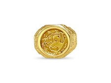 14k Yellow Gold Fancy Ring, Chinese Panda Bear Coin