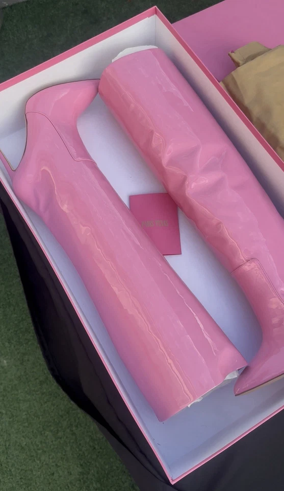 Botas de charol rosa Paris Texas para mujer talla 8,5 Foto 2 de 3