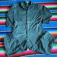 Vintage ~60s Sears Perma-prest Coveralls Green Size 44R Scoville Zipper *hemmed