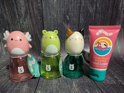 Squishmallows Body Wash Hand Lotion Lot: Archie Axolotl Wendy Frog Cam Cat Ocean