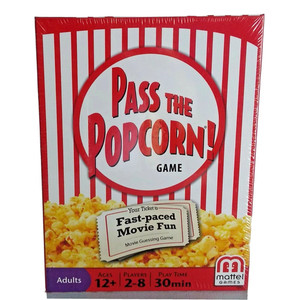 Mattel's "Pass the Popcorn Game!" Fast-Paced Movie Trivia game!! NIB