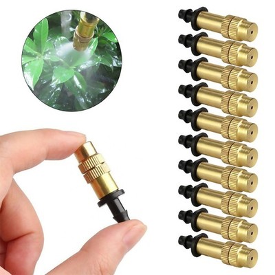 10x Adjustable Copper Spray Nozzle Garden Patio Water Mister Air Misting Parts