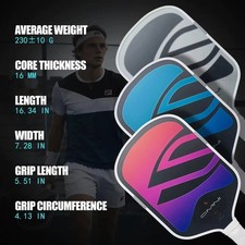 New 5th Gen Hot-Pressed Carbon Fiber Pickleball Paddle Amped Omni Textured Face