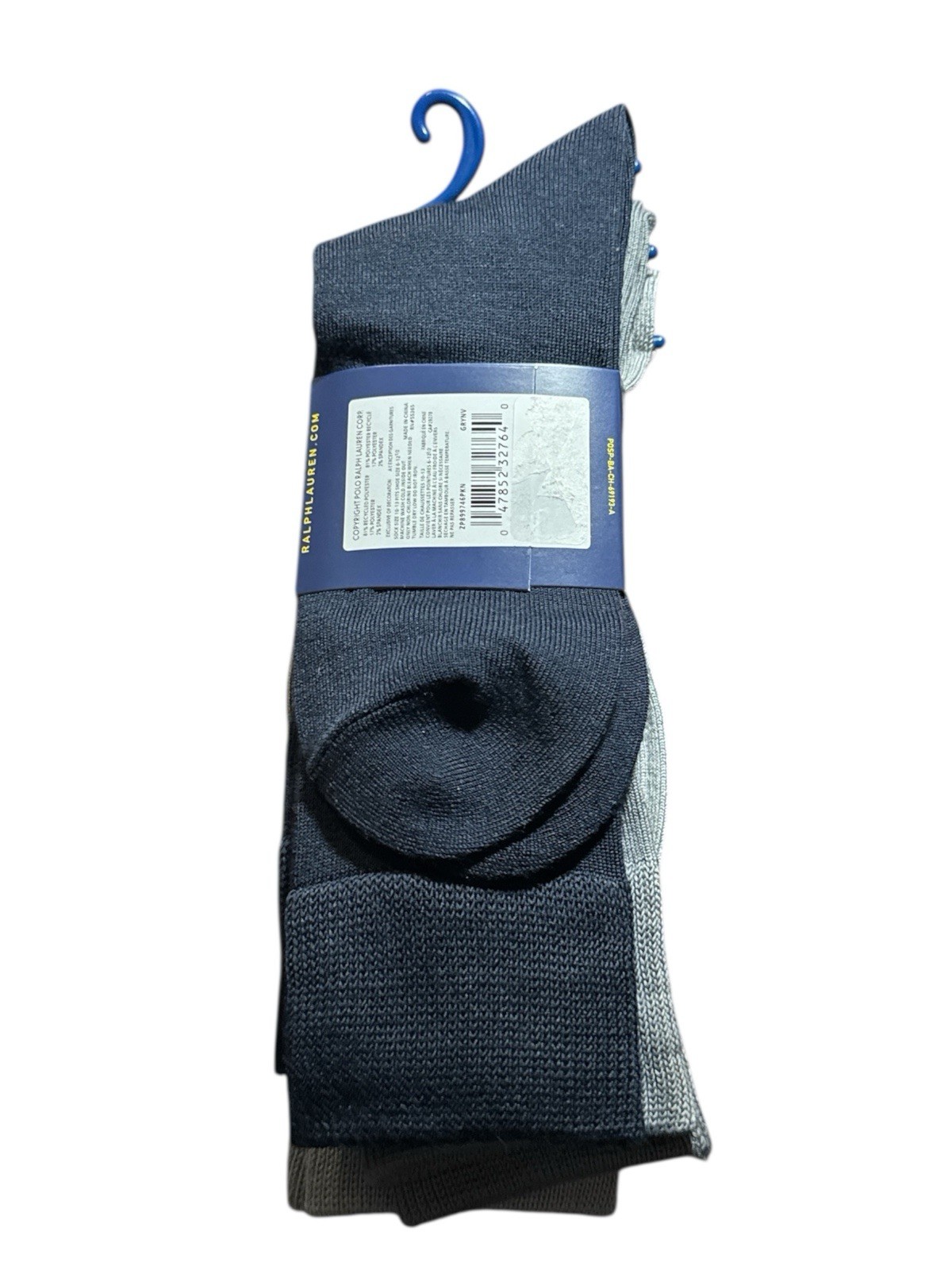 PONY Calze eleganti uomo Polo Ralph Lauren 3 paia grigio navy taglia 6 12