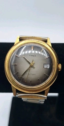 Vintage Timex Gold Tone Electronic Watch For Parts