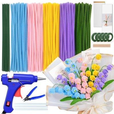 545Pcs Pipe Cleaners Set, Pipe Cleaner Flower Kit with Glue & Lily of The Val...