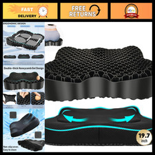 Thick Gel Seat Cushion - Breathable Honeycomb Design, Pressure Relief, Anti-Slip