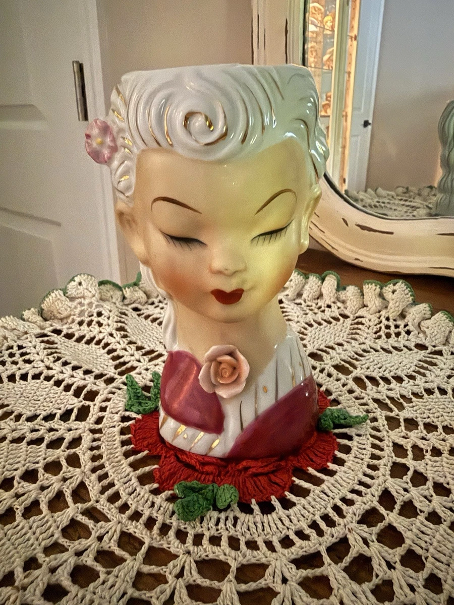 Vintage Girl Head Vase Indiana OTHER China & Pottery Headvases for