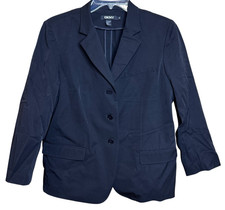 DKNY size 12 Black Blazer Jacket Women's Stretchy Nylon Spandex