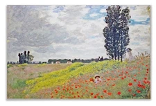 Claude Monet Walk in the Meadows at Argenteuil Canvas Art Stretched Framed 8x12