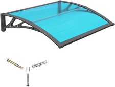GGNEBAI 32x48in Door Awning Polycarbonate Porch Canopy UV Rain Snow