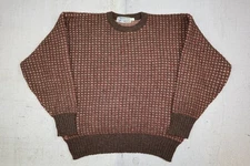 HighLand Craft 100% Wool Sweater Made in Scotland Size Large Brown