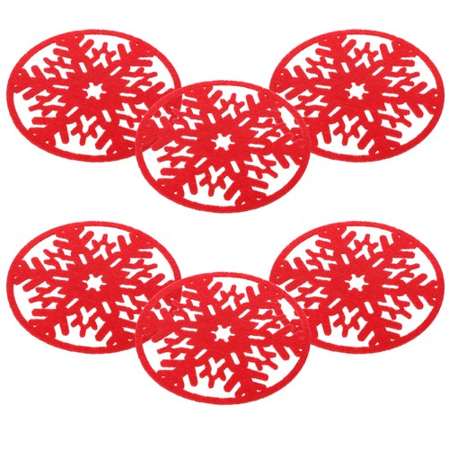 6 Pcs Isolierter Untersetzer Weihnachtsuntersetzer Aus Filz Runder