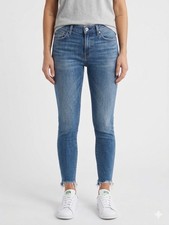 rag  bone Dre Capri Slim Boyfriend Jeans Ambra Blue Raw Hem Size 25 Made in USA